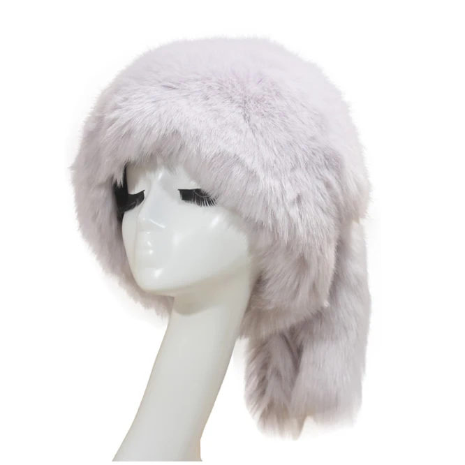 
Top Quality Fake Fur Hats Woman And Man Faux Fox Fur Cap With Tail 