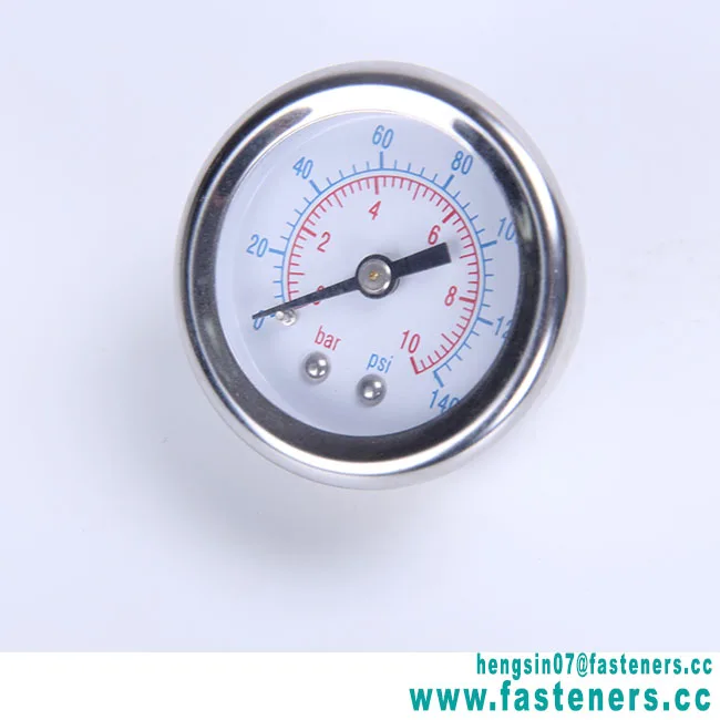 High Quality Diameter 40mm 0-16 Bar Axial Shock Pressure Gage 1.6MPa Hydraulic Pressure with one Sub interfacing