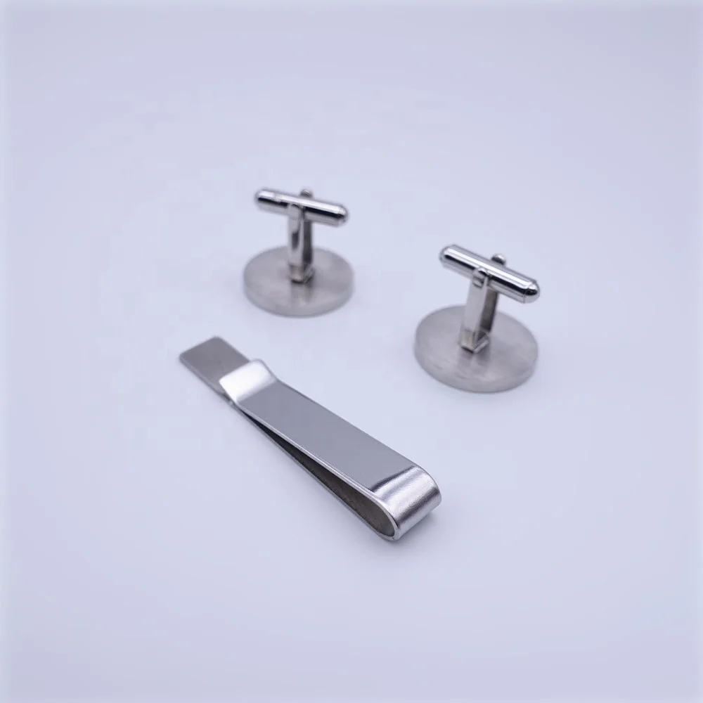 Высокого качества оптом на заказ из нержавеющей стали пустой зажим для галстука и запонки подарочный набор бархатной коробочке