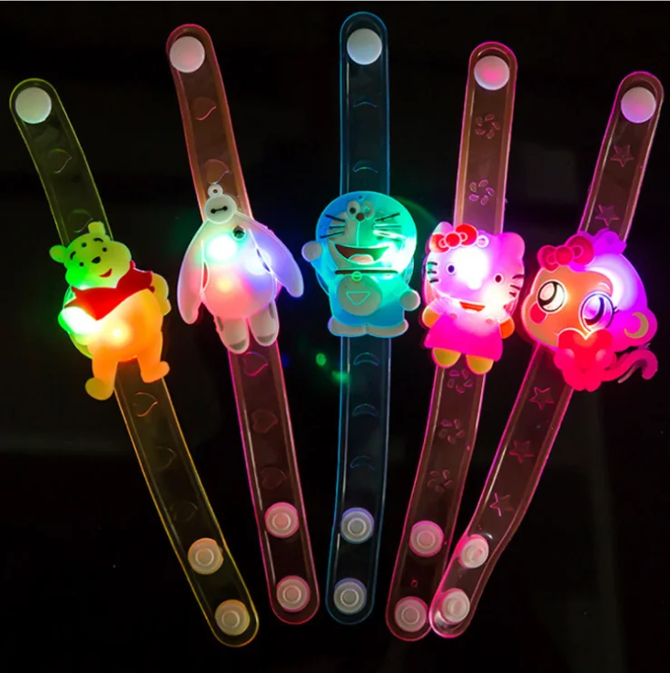 
Christmas cartoon light up rubber bracelets colorful watch LED Flashing Light Luminous Bracelet for children kids toy 