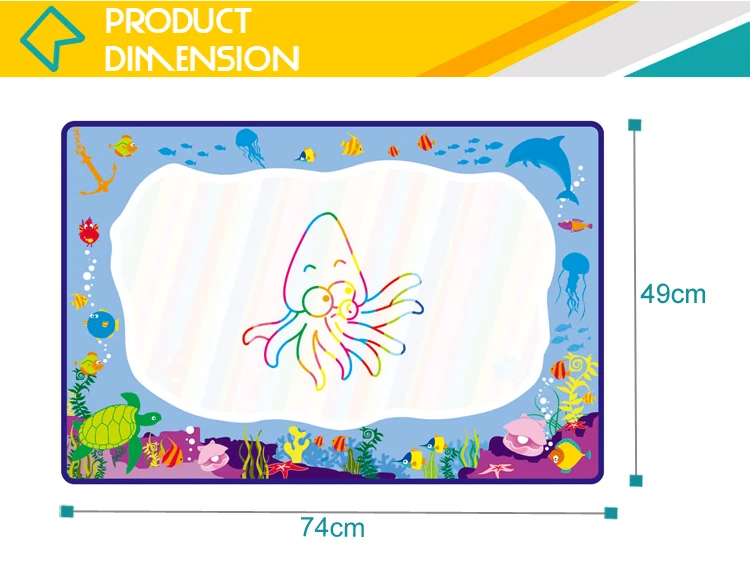 Kids games education floor water drawing doodle mat drawing toys with 26 letters and pens