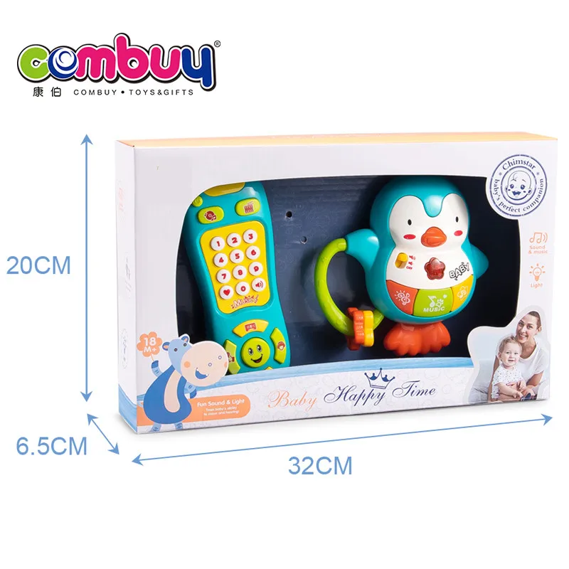 Infant remote control game sound light plastic penguin toys for baby