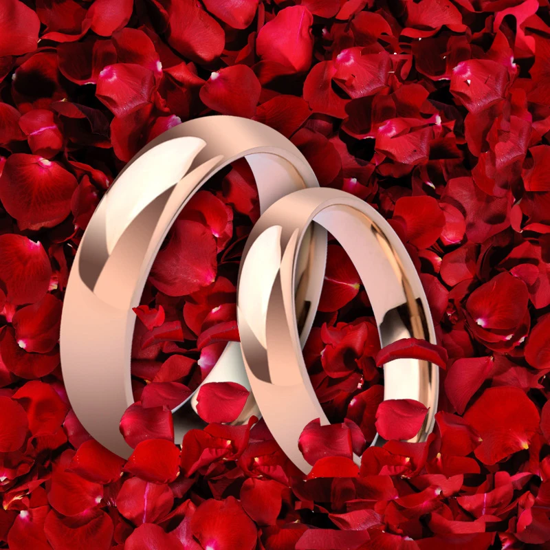 Simple style  6mm Tungsten Carbide Wedding Rings Rose Gold Plating Jewelry Lovers Design wholesale