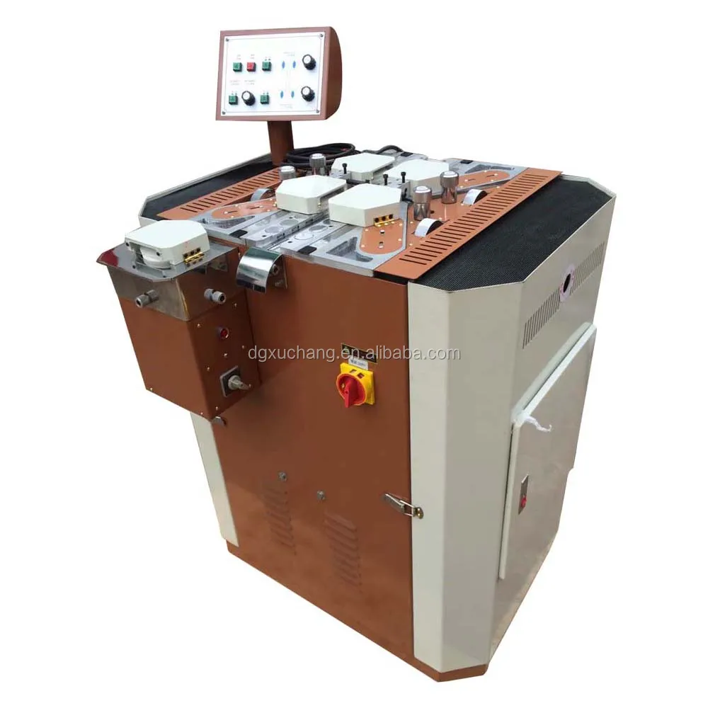 Four wheeled leather belt edge grinding polishing punching machine