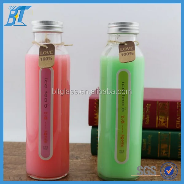 350ml Glass Bottles With Aluminium Lid Juice Water Milk Beverage Glass Bottle