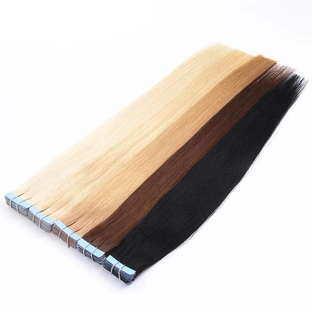 
Blonde Russian Single Donor Virgin Hair Tape In Hair Extensions 