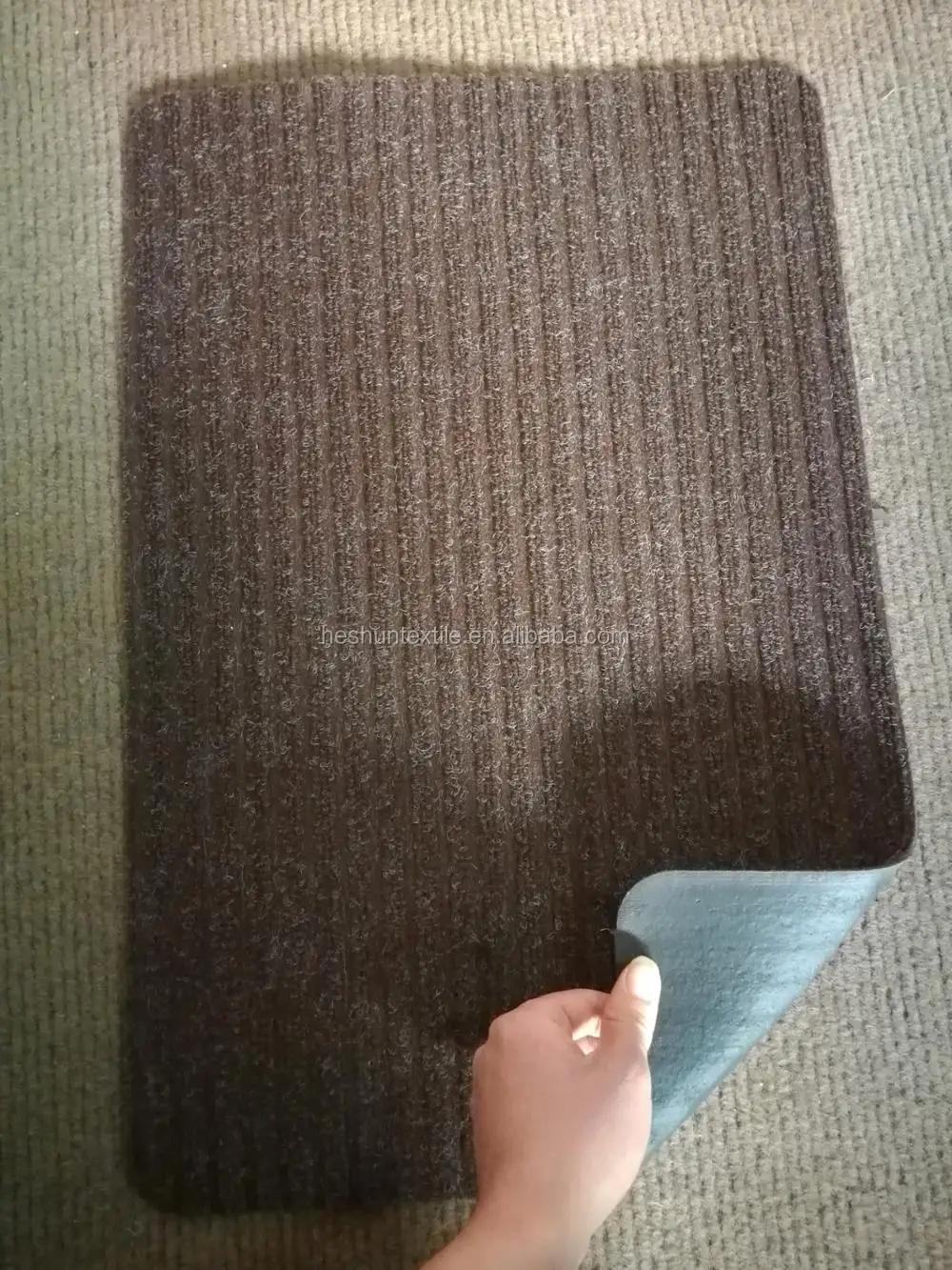 Double Stripe Door Mat ,Single Color Ribbed Door Mat With latex Backed