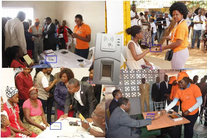 Free SDK Popular  NFC Card Scanner Wireless portable biometric fingerprint reader for window android linux IOS(HF7000)