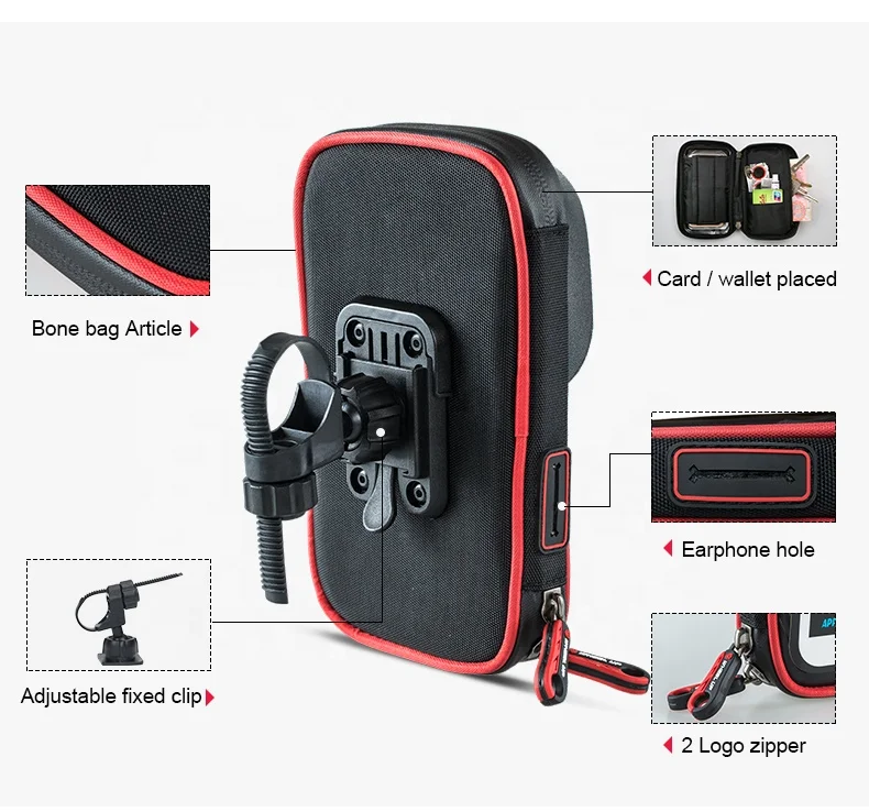 WHEEL UP Universal 6.5 Inch Waterproof Bicycle Handlebar Phone Holder Mobile Phone Bag Holder For Bike