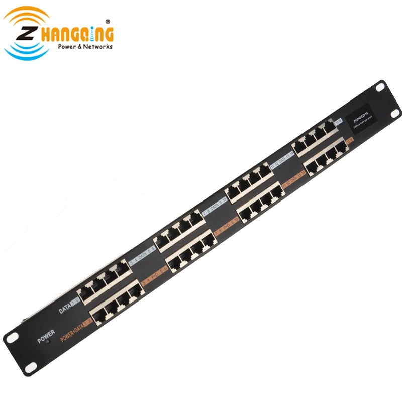16 Port Passive POE Injector 100Mbps Power Over Ethernet PoE Patch Panel for CCTV Security IP Camera, IP Phone