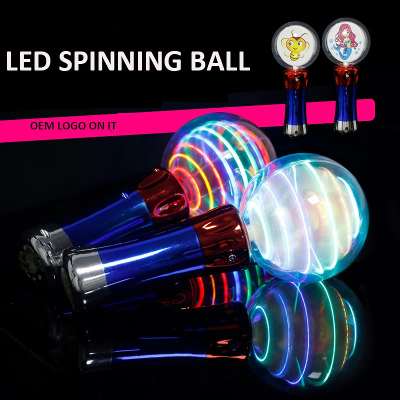 LED Flashing Spinning Wand Ball Stick for Amusement Park Toys  2019 Christmas Party Supply New Product LED Spinning Ball Stick