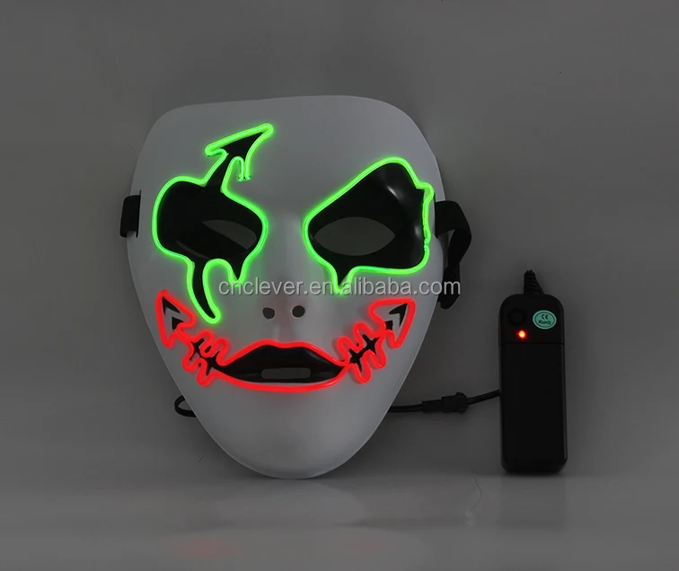 Wholesale custom design different types green fluorescent white face mask, high quality fashion Vinyl halloween party face mask