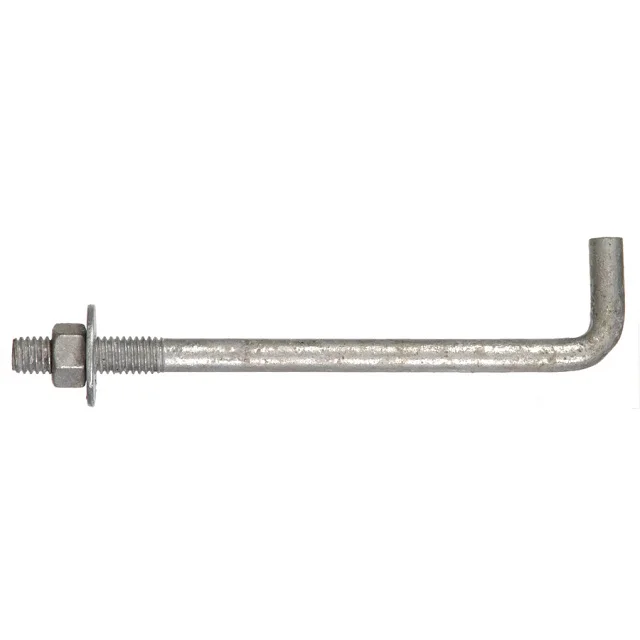 Hot Dip Galvanized L Anchor Bolts with Nuts and Washer Carbon Steel Fastener Foundation Bolts