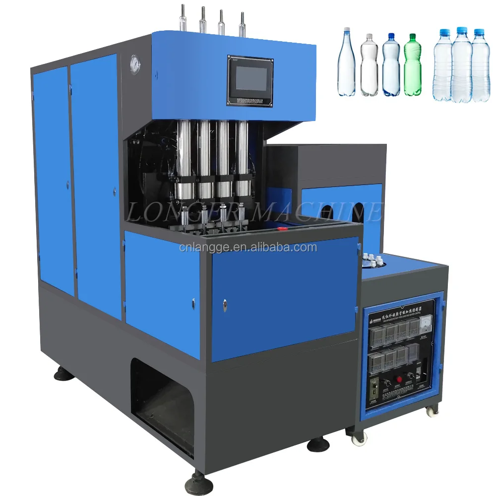
Semi Automatic 4 Cavity 500ML Small Plastic Bottle Making Machine / PET Bottle Blower / Blowing Bottle Machine 