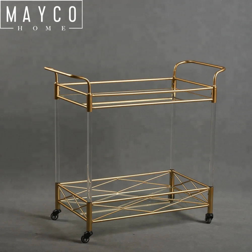 Mayco Gold Bar Furniture,Acrylic Lucite Gold Bar Cart