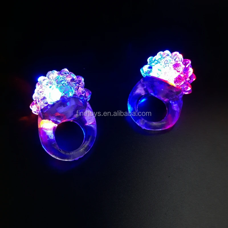 Hot sale led jelly strawberry ring light up led bumpy ring for party bar supplies