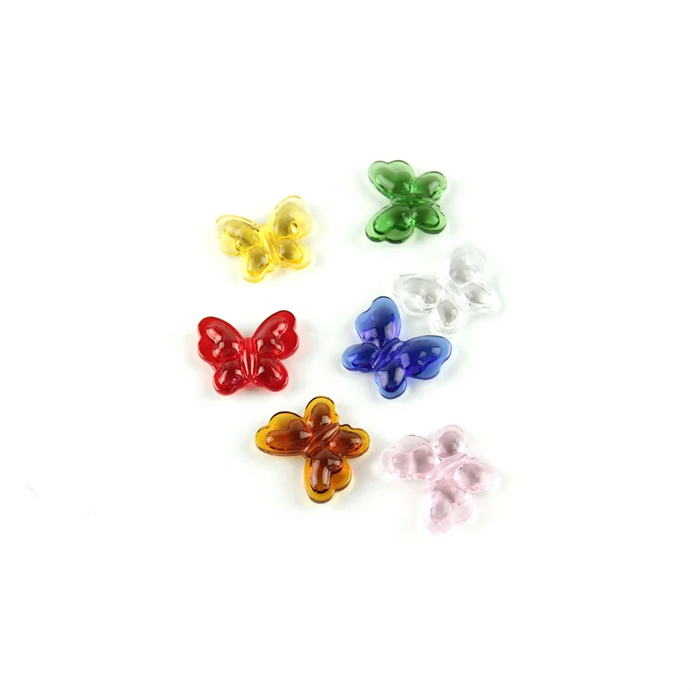 28mm Mix Color Glass Chandelier Beads Crystal Butterfly Beads For Jewelry Making Chandelier Decoration