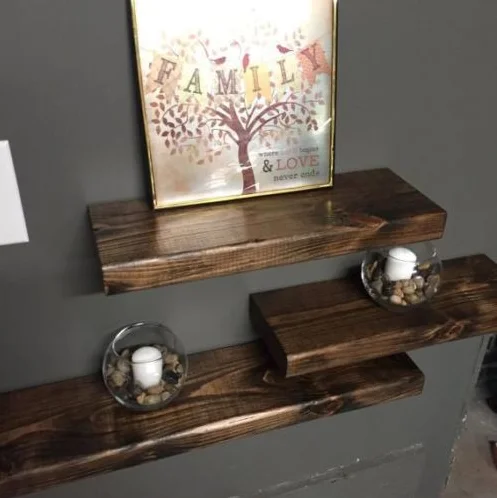 Wall Shelf Rustic Reclaimed Wood Floating Home Decor Decorative Storage Display