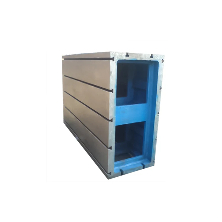 High precision cast iron inspection and crossed t slotted cast iron square box with T slots for leveling and lineation