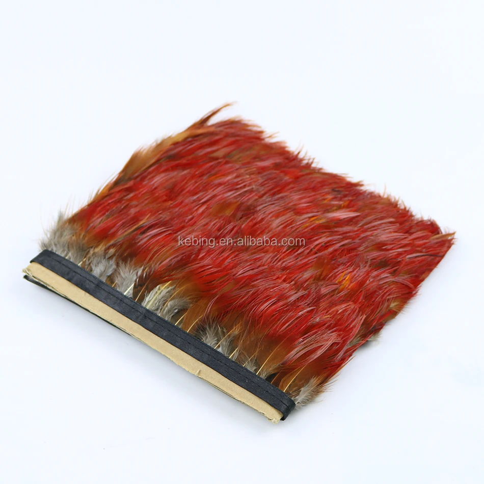 New arrival plume trim wholesale bulk dyed red pheasant feather fringe