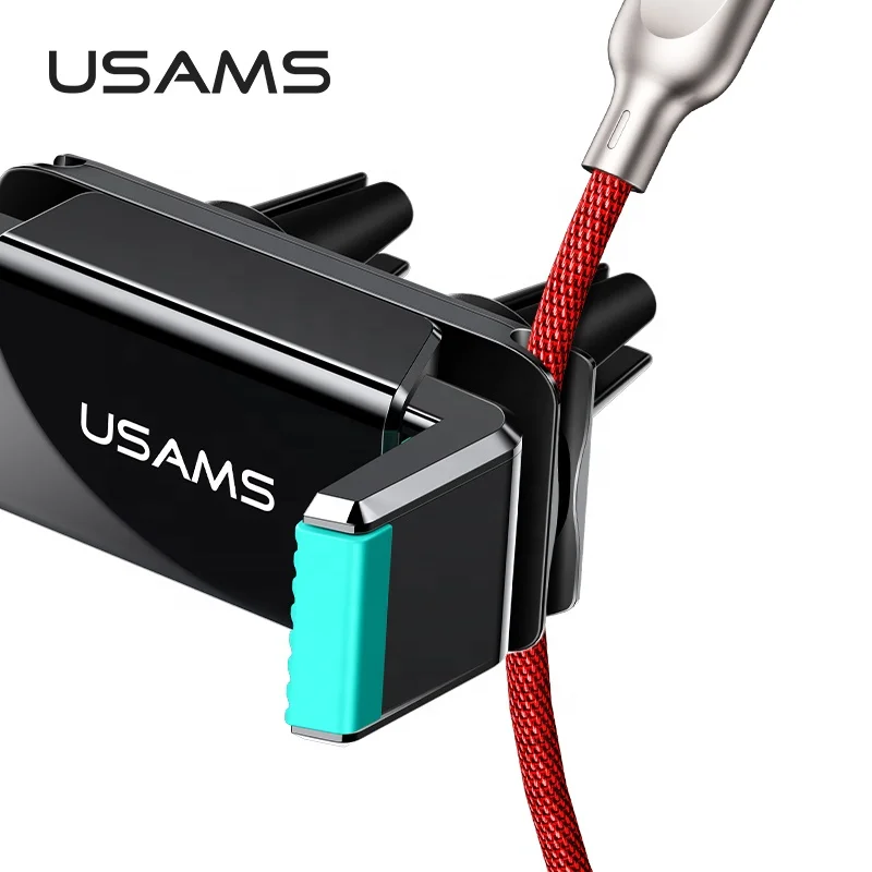  USAMS ZJ045 инновационный вращающийся на 360 градусов двойной держатель для телефона с вентиляционным