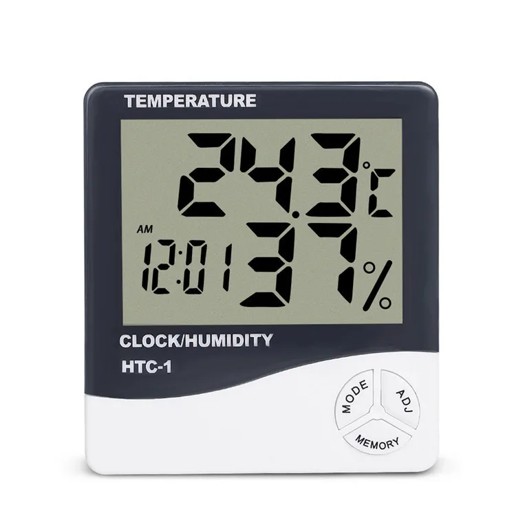 Indoor Weather Station Alarm Clock Temperature Humidity Multi LCD Digital Thermometer Hygrometer