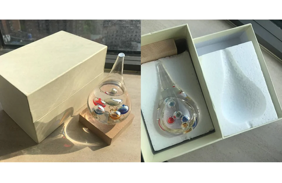 Home Decoration Glass Crafts Teardrop Weather Forecast Bottle Galileo Weather Predictor Thermometer