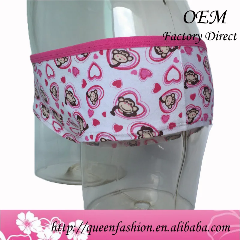 Lovely designed monkey cartoons hipster young girl cute lingerie teenage stylish panties