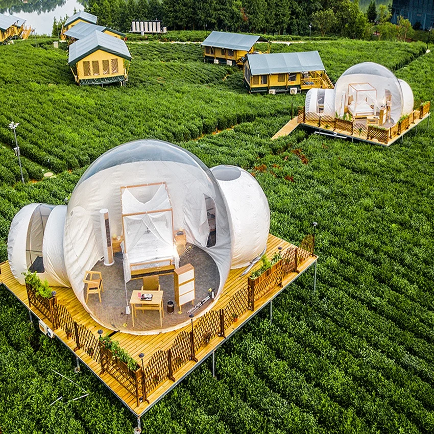 
 Наружная купольная надувная прозрачная палатка с пузырьками для кемпинга/надувная Хрустальная палатка с пузырьками/надувная гостиничная палатка с пузырьками  