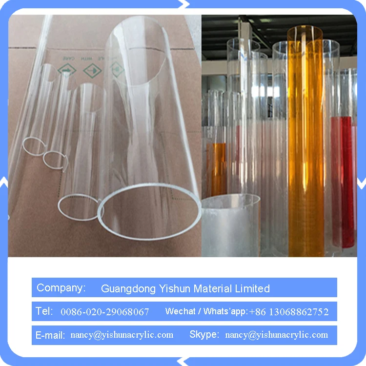 High transparency diameter 500mm clear pmma round pipe  plastic acrylic cylinder tube