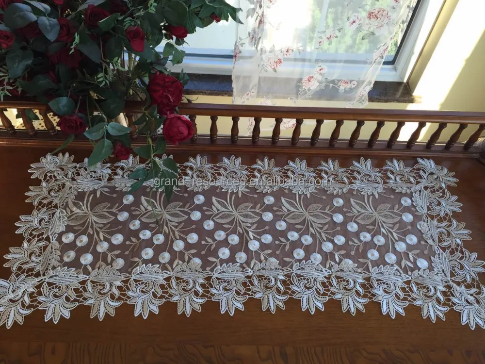 
lace wedding table runner 