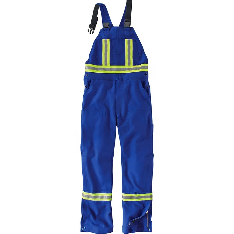 Factory Directly Sale Firefighter Overall Bib Overall Buckles Flame-Resistant Striped  Duck  Bib Overall