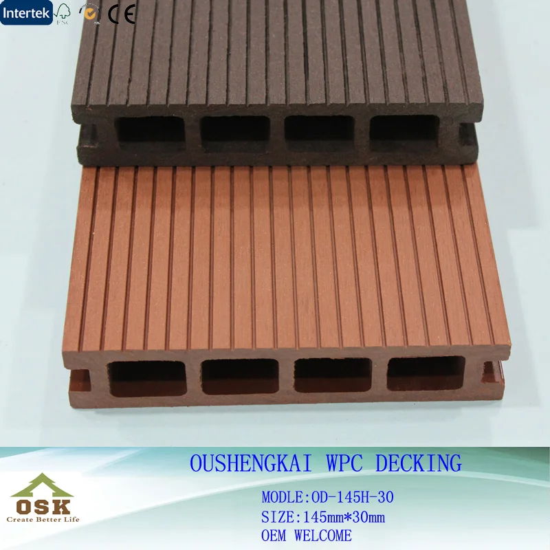 Composite Material HDPE WPC Plastic Composite Decking Swimming Pool Outdoor Floorings Tiles WPC Decking