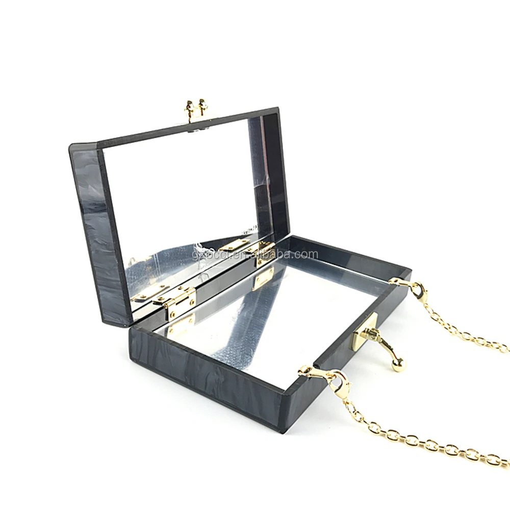 
New Design 2018 customized name acrylic box clutch evening bags OC3726 