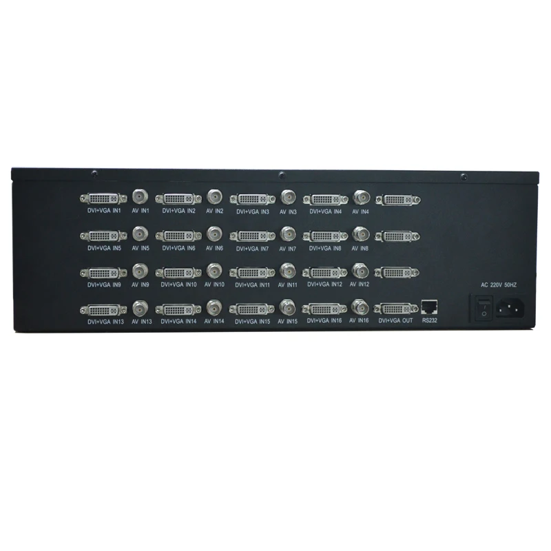 
16 Port CCTV vga multiviewer 4x1 DVI VGA Quad Screen Video Splitter 