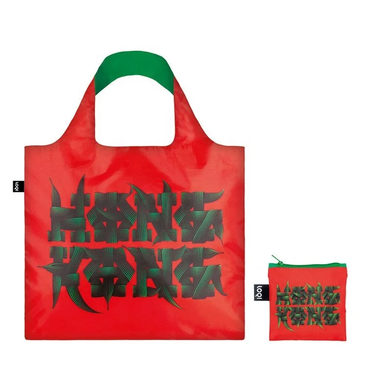 Foldable RPET Shopping Bag ECO Friendly Recycle Polyester Folding Shop Bags for Supermarket