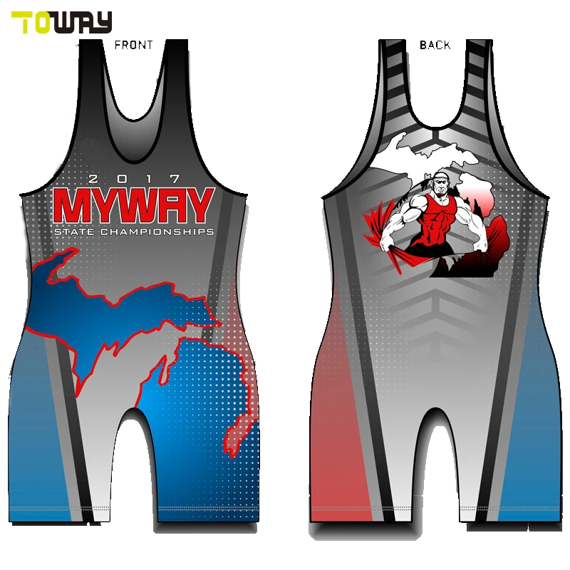 4xl cheap sublimated wholesale wrestling singlet