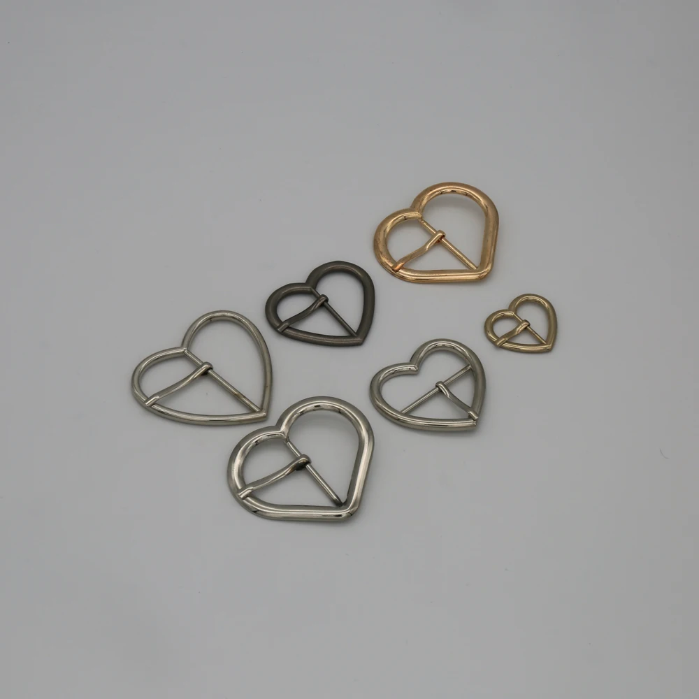 New Products Heart shape zinc alloy metal pin shoe buckle for ladies handbag and shoe