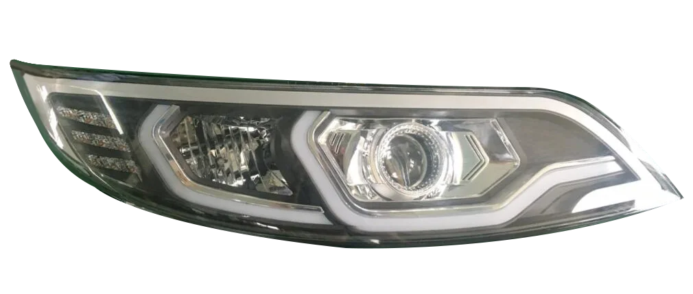 
2019 Factory price Bus Head Lamp COMBINATION HEAD LAMP FOR COMIL W/ FIBER, TOP DECORATION STRIP PAINT 