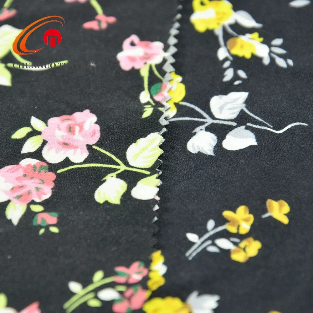 Zhejiang Shaoxing Flower Printing DTY 100% Milk Silk Fabric DTY Brush Fabric
