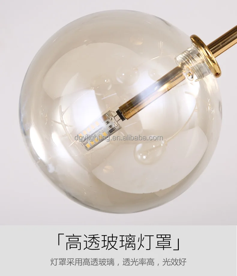 
New fashion decorative glass round bubble bottle modern restaurant lamp pendant light 