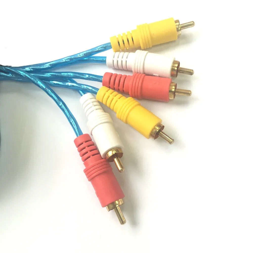 3RCA Plug to 3RCA Plug Male Transparent PVC RCA Audio Extension Cable