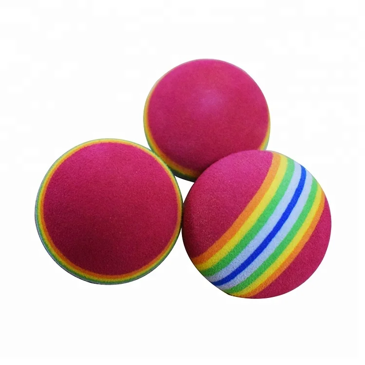 Amazon Best Seller EVA Foam Rainbow Color Cat Ball Toy eva foam stresstoy balls dog cat pet plush ball toys