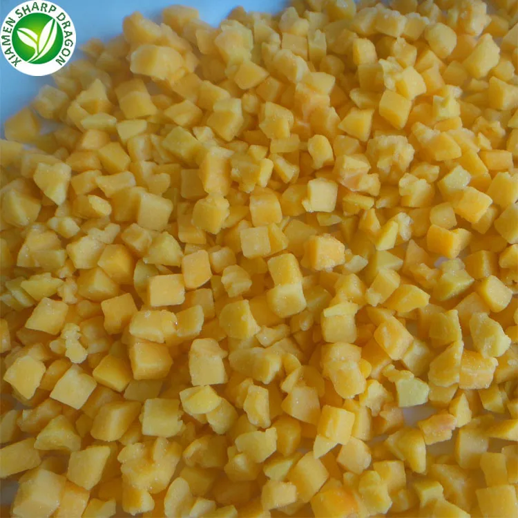  Экспорт желтых фруктов с кубиками iqf замороженный желтый персик для продажи