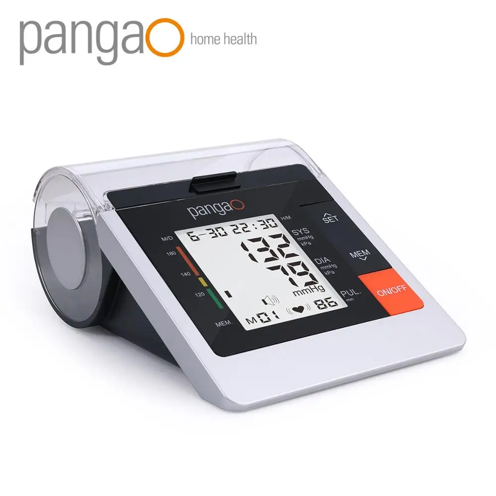 pangao huge size fashional blue home use arm type automatic blood pressure monitor with huge screen display