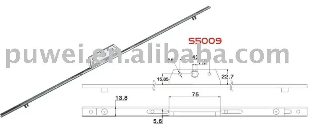 PWS5009 скользящий шток для ПВХ окон и