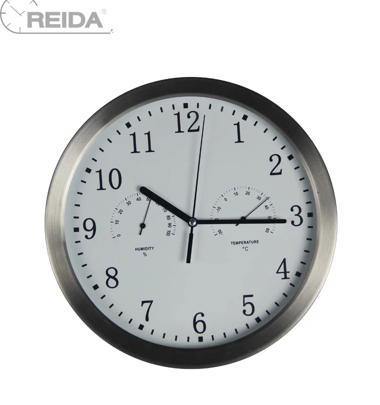 12 Inch Thermometer & Hygrometer Weather Station Wall Clock for Home Decoration