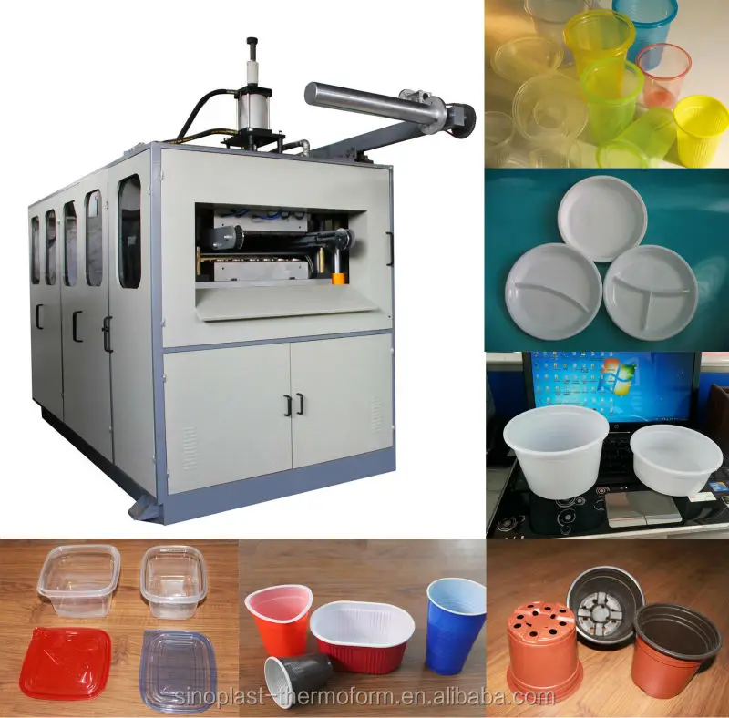 Automatic Cam Plastic Cup Thermoforming Machine, PP/PS/PET/PVC cup/plate/lids/container making machine