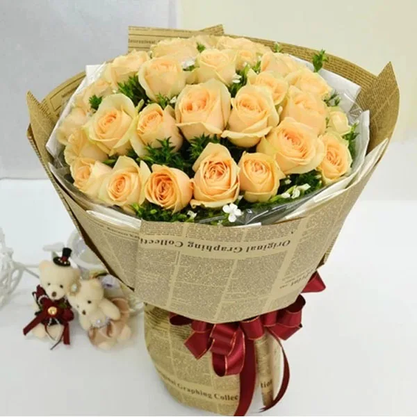 
52X75cm bestselling wholesale vintage black newspaper paper for wrapping flower 