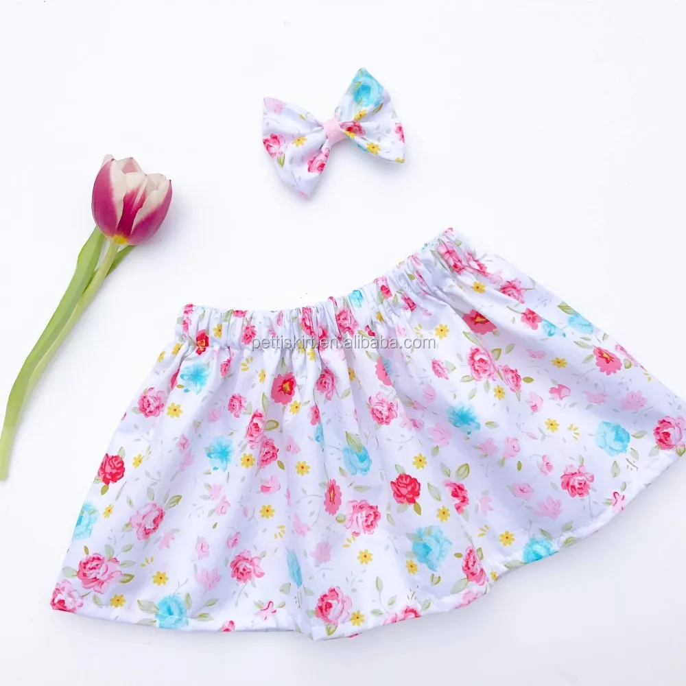 Детские цветочные узоры темно-синего цвета, модная летняя одежда для мальчиков, симпатичный детский с цветами для девочек, одежда для детей, с головной повязкой, pleater Детские футболки с короткими рукавами и юбка